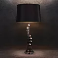 Lampa stołowa do pokoju czarna ISLA zdobiona kryształkami
