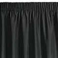 Zasłona czarna z matowej gładkiej tkaniny 140x270 cm taśma RITA