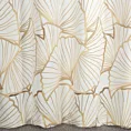Zasłona biało, beżowa ze wzorem liści z matowego welwetu 140x250 cm przelotka LUNA 3 Limited Collection