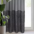 Firana czarna z etaminy zdobiona pasem połyskującym moherową nicią 140x250 cm przelotka MARGARET 2