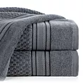 Ręcznik kąpielowy 70x140 cm bawełniany kolor stalowy zdobiony subtelnymi paseczkami 500 g/m2 DAVOS
