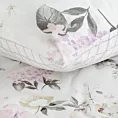 Pościel 140x200 cm bawełniana kolor biały, jasnofioletowy z wzorem kwiatowym styl romantyczny SPRING 31