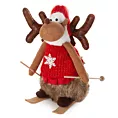 Figurka świąteczna RENIFER w zimowym stroju z miękkich tkanin