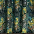 Tkanina zasłonowa miękka, welwetowa, z cyfrowym nadrukiem liści lilii wodnej