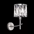 Kinkiet - lampa ścienna do salonu transparentno, srebrna KRYSTAL zdobiona kryształkami