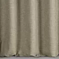 Zasłona szyta na taśmie 5 cm GEONOA ciemnobeżowa z miękkiej tkaniny o naturalnym charakterze z widocznym ozdobnym splotem