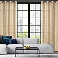 Zasłona beżowa o płóciennym splocie w stylu eko 140x250 cm przelotka - LIREN