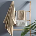 Ręcznik kąpielowy 70x140 cm bawełniany kolor beżowy z welwetową bordiurą 550 g/m2 ARIA