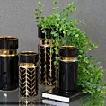 Wazon ceramiczny o nowoczesnym kształcie czarno-złoty
