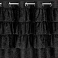 Zasłona czarna zdobiona falbanami z moherowej tkaniny 140x250 cm przelotka - AGIS