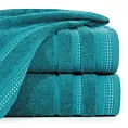 Ręcznik kąpielowy 50x90 cm bawełniany kolor turkusowy z ozdobnym stębnowaniem 500 g/m2 POLA