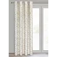 Zasłona jasnobeżowo, złocista zdobiona błyszczącym nadrukiem z welwetu 140x250 cm przelotka - CARMELA
