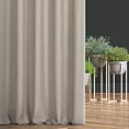 Zasłona szyta na tunelu beżowa z tkaniny szenilowej o wyraźnym splocie