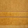 Ręcznik kąpielowy 70x140 cm bawełniany kolor musztardowy z kontrastującymi paseczkami 500 g/m2 SIBEL