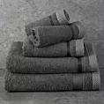 Ręcznik do rąk 30x50 cm bawełniany kolor stalowy z bordiurą w paski 500 g/m2 ABBIE