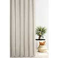 Zasłona szyta na taśmie 5 cm jasnobeżowa z miękkiej matowej tkaniny szenilowej o naturalnym splocie