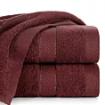 Ręcznik kąpielowy 50x90 cm bawełniany kolor bordowy z bordiurą w paseczki 500 g/m2 BARI