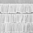 Firana biała z etaminy zdobiona w dolnej części falbanami 300x250 cm przelotka DANI