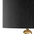 Lampa stołowa do salonu czarno, złota CELIA z matowym abażurem