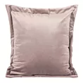 Poszewka na poduszkę 45x45 cm welwetowa pudrowo różowa z ozdobnymi brzegami RIA Diva Line