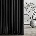 Zasłona szyta na flexach czarna z tkaniny trudnopalnej, zaciemniającej, typu blackout