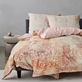 Pościel 160x200 cm z makosatyny bawełnianej kolor pudrowy róż, kremowy z wzorem roślinnym ESPRIT