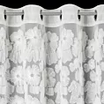 Firana biała z siateczki zdobiona kwiatami z dodatkiem drobnych perełek 3D 140x250 cm przelotka - JASMIN 3 Eva Minge