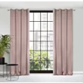 Zasłona pudrowy róż zaciemniająca o strukturalnym wzorze 135x250 cm przelotka - CARLO