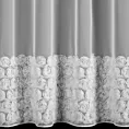 Firana biała z siateczki zdobiona aplikacją 3D w róże 140x250 cm przelotka - ROSES3 - Eva Minge