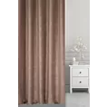 Zasłona szyta na taśmie 5 cm jasnobrązowa z gładkiego, matowego welwetu