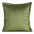 Poszewka na poduszkę 45x45 cm welwetowa oliwkowa z ozdobnymi brzegami RIA Diva Line