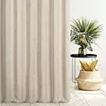Zasłona szyta na flexach ciemnokremowa z miękkiej matowej tkaniny szenilowej o naturalnym splocie