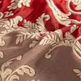 Zasłona szyta na taśmie 5 cm BRANDON bordowo złota z wyrazistym ornamentowym wzorem