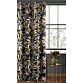 Zasłona welwetowa czarno, beżowa w stylu botanic 140x250 cm przelotka - ZOJA - Pierre Cardin
