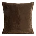 Poszewka na poduszkę 60x60 cm ciemnobrązowa z miękkiej futrzanej tkaniny NINA