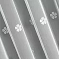 Komplet białych firan 2 szt na okno balkonowe zdobiona haftowanymi drobnymi srebrnymi kwiatuszkami 400x160 cm / 200x250 cm taśma DAISY