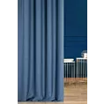 Zasłona szyta na flexach granatowa z miękkiej, matowej tkaniny w stylu eko o naturalnym splocie