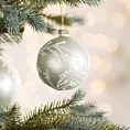 Szklana bombka choinkowa ręcznie zdobiona wzorem gałązek