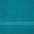 Ręcznik kąpielowy 50x90 cm bawełniany kolor jasnoturkusowy zero twist z bordiurą w paski 400 g/m2 RIKI