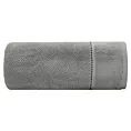 Ręcznik kąpielowy 70x140 cm bawełniany kolor szary o ryżowej strukturze ze stebnowaniem i welwetową bordiurą 500 g/m2 SALADO