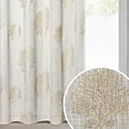 Zasłona naturalna o naturalnym splocie zdobiona wypukłym wzorem drzew 140x250 cm złote przelotki - SALINA