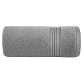 Ręcznik kąpielowy 70x140 cm bawełniany kolor srebrny 0 twist zdobiony paseczkami 550 g/m2 MOLLY