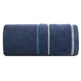 Ręcznik do rąk 30x50 cm bawełniany kolor grantowy z welwetową bordiurą i kontrastującymi paseczkami 500 g/m2 NEL