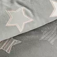 Pościel 220x200 cm z polaru kolor srebrny z gwiazdkami FLANO