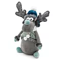 Figurka świąteczna RENIFER w zimowym stroju z miękkich tkanin