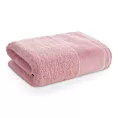 Ręcznik kąpielowy 50x90 cm bawełniany kolor różowy z koronkową bordiurą 500 g/m2 EMI