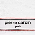 Ręcznik kąpielowy 50X90 cm bawełniany kolor biały  z żakardową bordiurą i haftowanym logiem marki Pierre Cardin 450 g/m2 KARLA