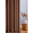 Zasłona szyta na taśmie 5 cm brązowa z gładkiej tkaniny typu blackout