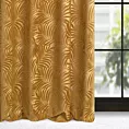 Zasłona welwetowa złocista z trójwymiarowym wzorem liści 140x250 cm przelotka - LIVIA