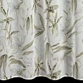 Zasłona naturalno, oliwkowa zdobiona nadrukiem kwiatów z etaminy 140x250 cm przelotka - PATI